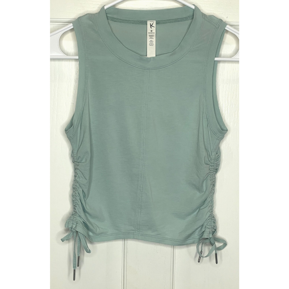 Lululemon Athletica Women’s Cinch It Up Tank Top Sz 2 Lt Aqua Activewear Yoga